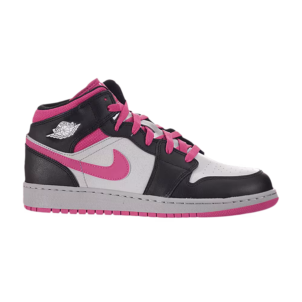 Air Jordan 1 Mid GS Black Vivid Pink
