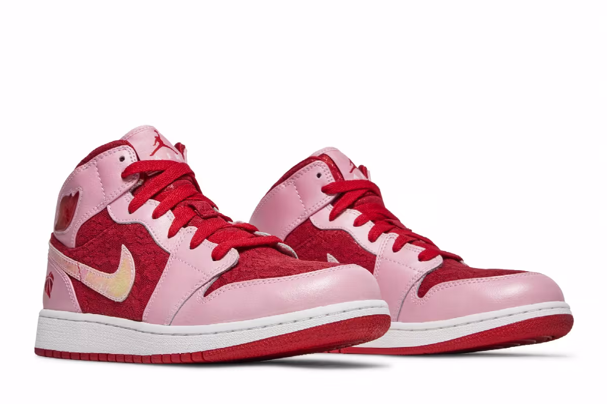 Air Jordan 1 Mid Premium GS Valentines Day, view 9