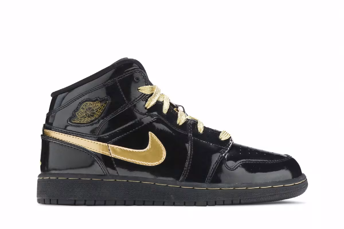 Air Jordan 1 Phat GS Black Metallic Gold, view 2