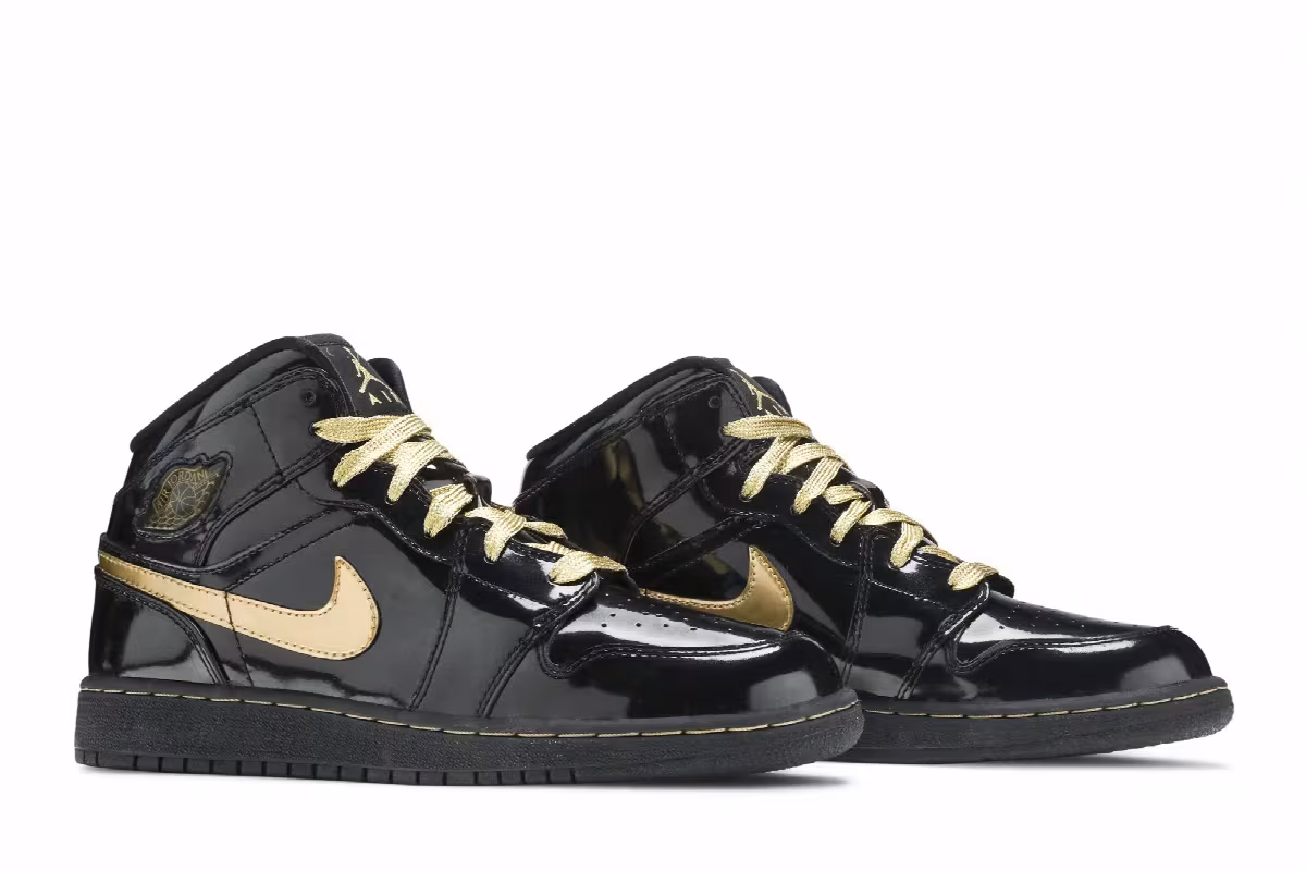Air Jordan 1 Phat GS Black Metallic Gold, view 9