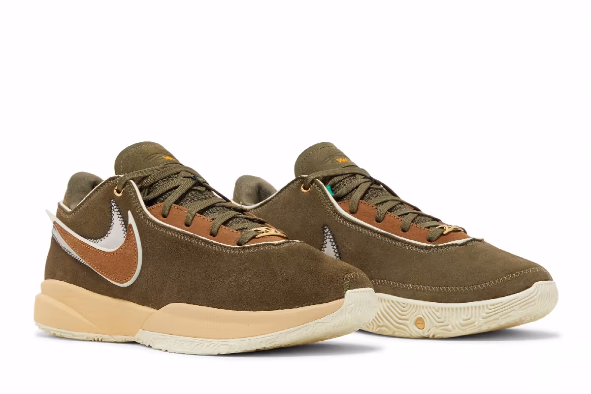 Nike Men's LeBron 20 Olive Green, view 9