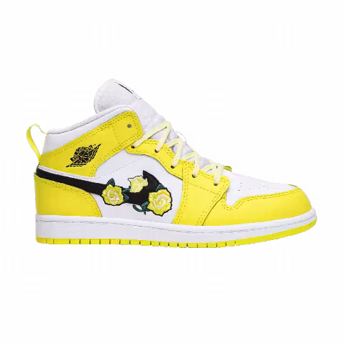 Air Jordan 1 Mid SE PS 'Rose Patch - Dynamic Yellow'