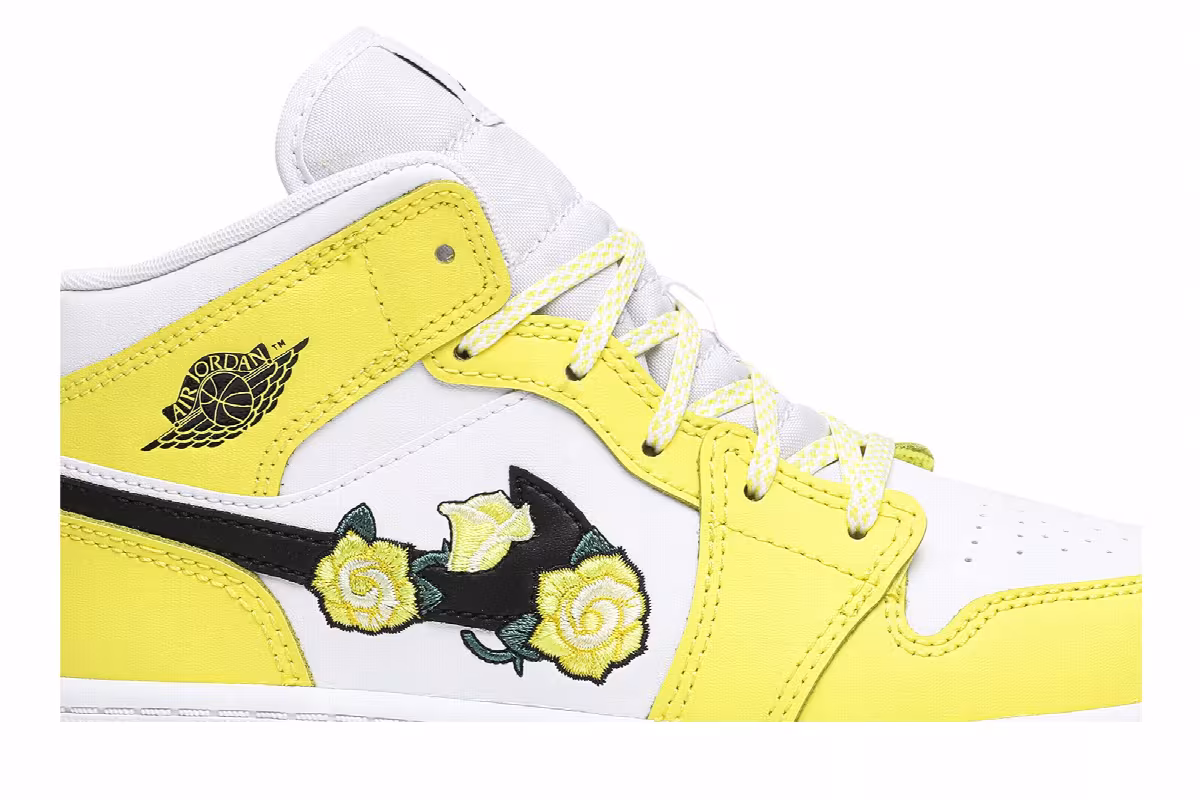 Air Jordan 1 Mid SE PS Rose Patch - Dynamic Yellow, view 3