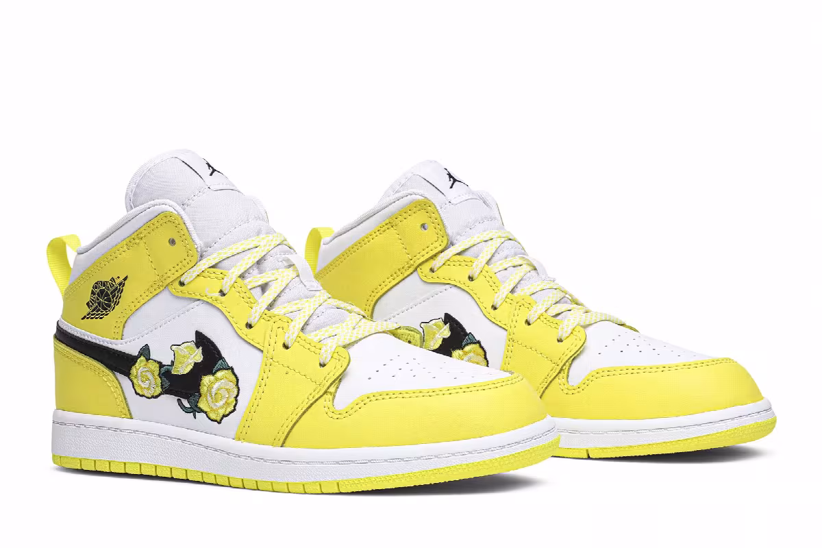Air Jordan 1 Mid SE PS Rose Patch - Dynamic Yellow, view 9