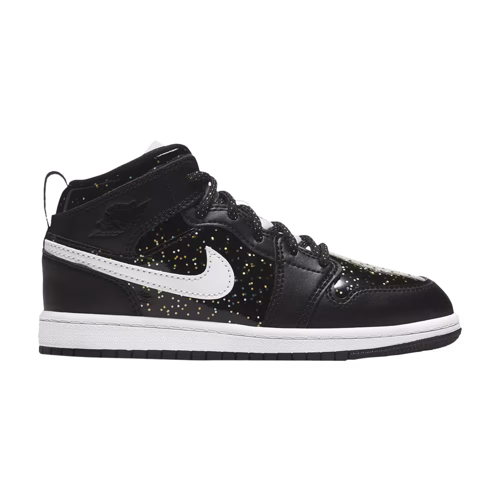 Air Jordan 1 Mid SE PS Black Glitter