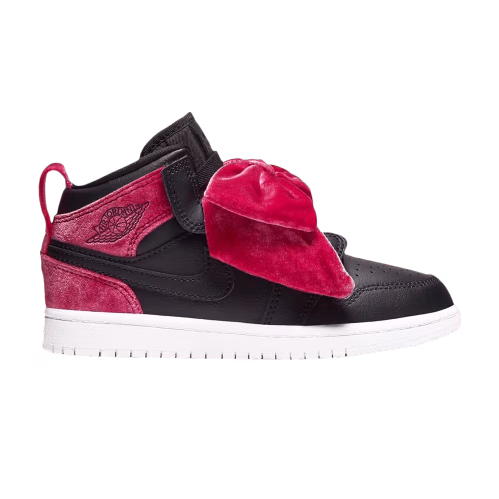 Air Jordan 1 Mid Bow PS Black Noble Red