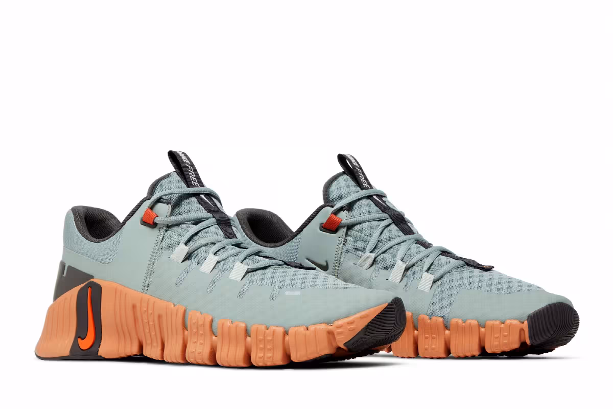 Nike Free Metcon 5 Mica Green Campfire Orange, view 9