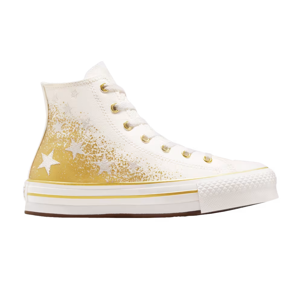 Converse Chuck Taylor All Star EVA Lift Platform High PS Gold Stars - White