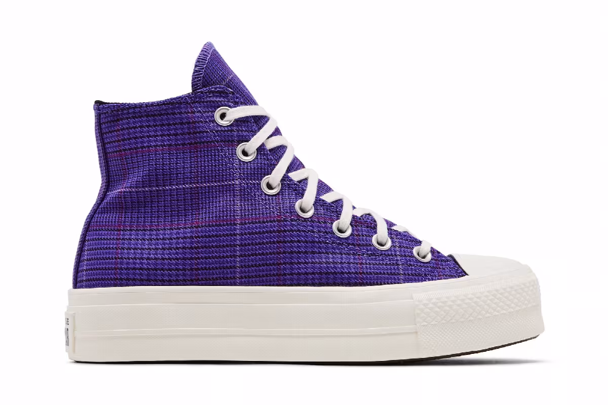 Converse Women's Chuck Taylor All Star Lift High Plaid - Court Purple, view 2