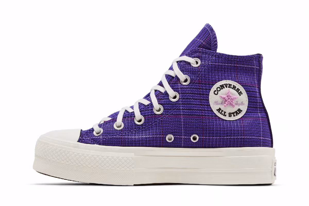 Converse Women's Chuck Taylor All Star Lift High Plaid - Court Purple, view 4
