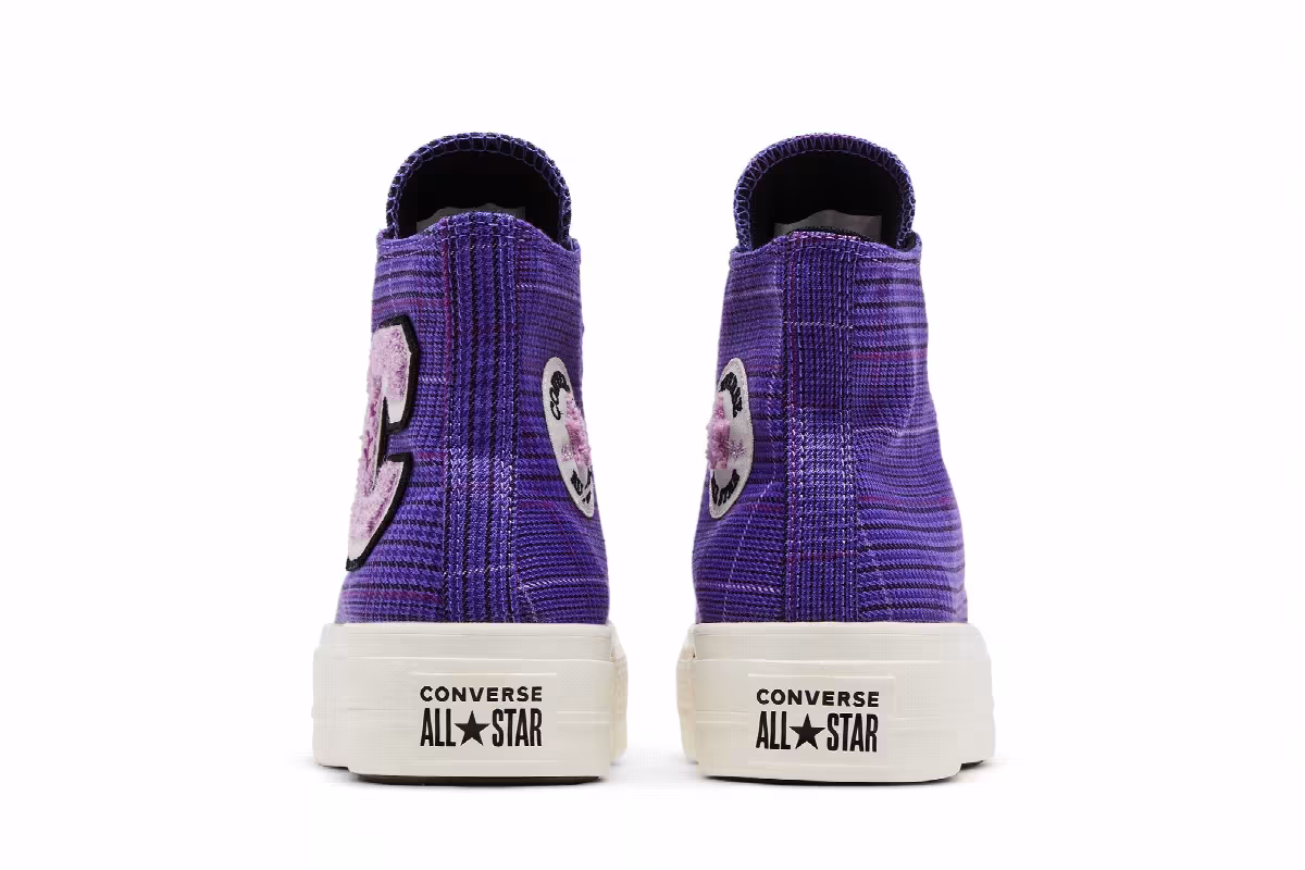 Converse Women's Chuck Taylor All Star Lift High Plaid - Court Purple, view 7