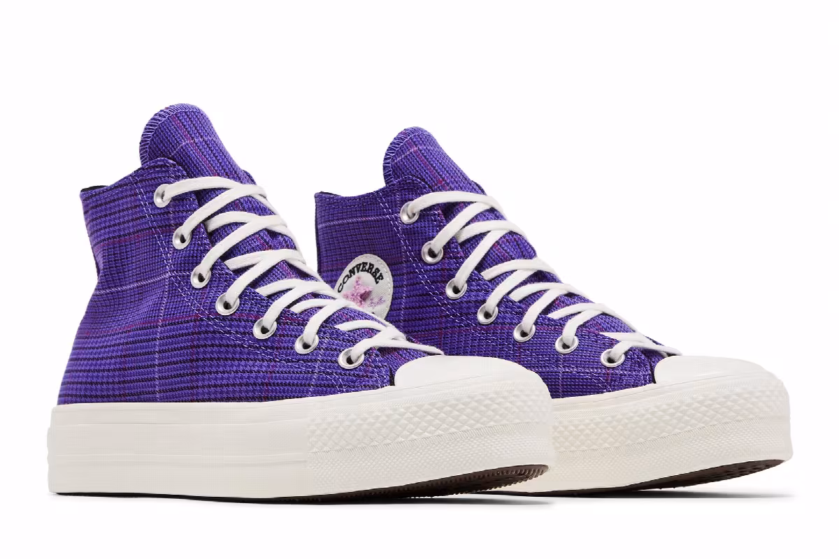 Converse Women's Chuck Taylor All Star Lift High Plaid - Court Purple, view 9