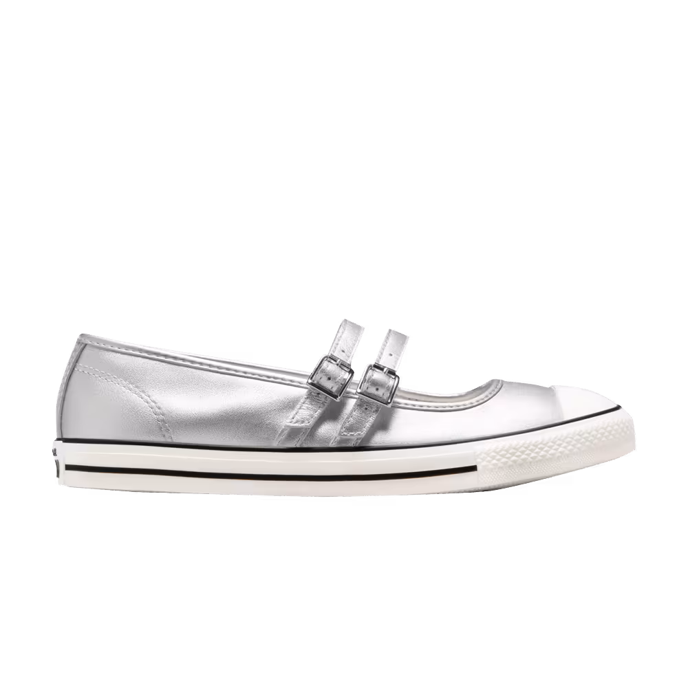 Converse Women's Chuck Taylor All Star Mary Jane Low Metallic Leather - Silver
