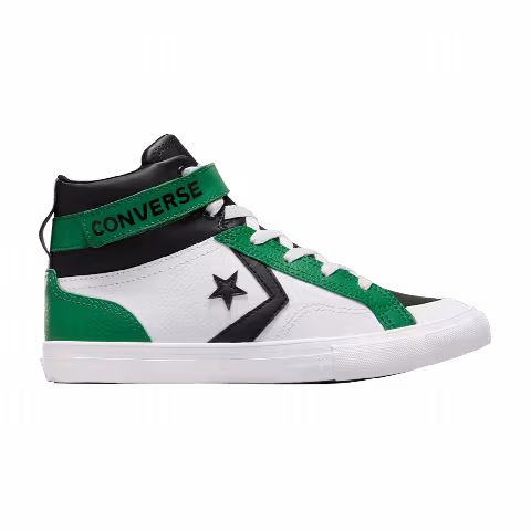 Converse Pro Blaze Strap Leather High GS 'White Green Black'