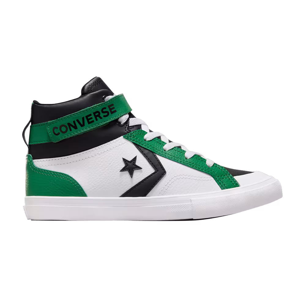Converse Pro Blaze Strap Leather High GS White Green Black