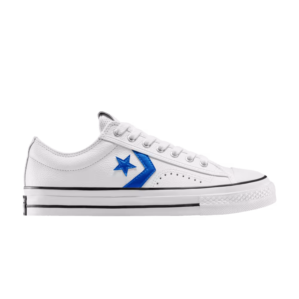 Converse Star Player 76 Low Metallic White Blue Leather