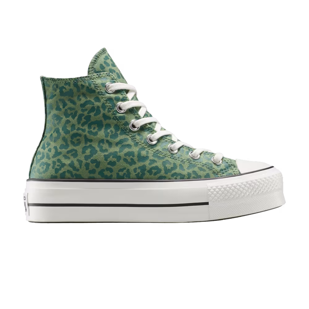 Converse Women's Chuck Taylor All Star Lift Platform High Green Leopard
