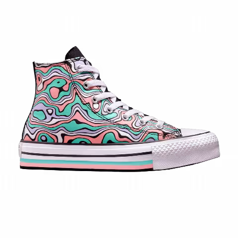 Converse Chuck Taylor All Star Lift Platform High GS 'Color Swirl'
