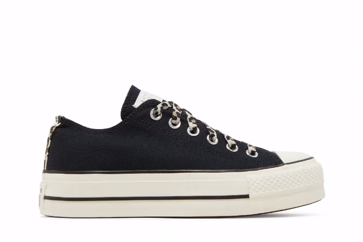 Converse Women's Chuck Taylor All Platform Low Black Leopard, view 2