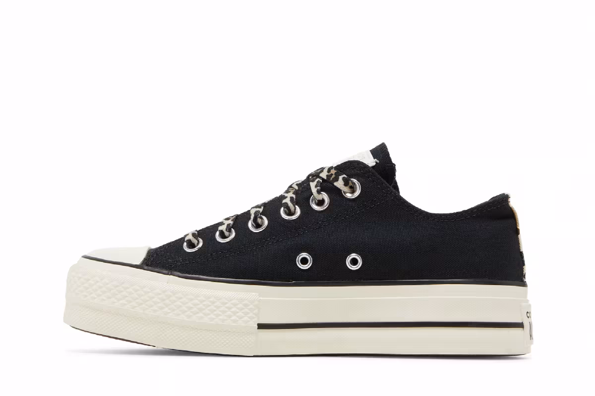 Converse Women's Chuck Taylor All Platform Low Black Leopard, view 4