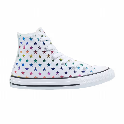 Converse Chuck Taylor All Star High GS 'Allover Metallic Stars - White'