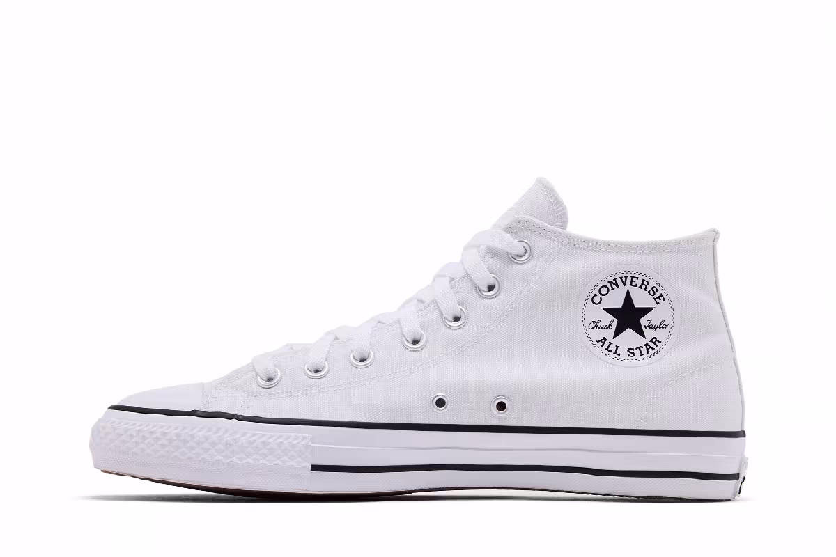 Converse Chuck Taylor All Star Pro Mid White Black, view 4