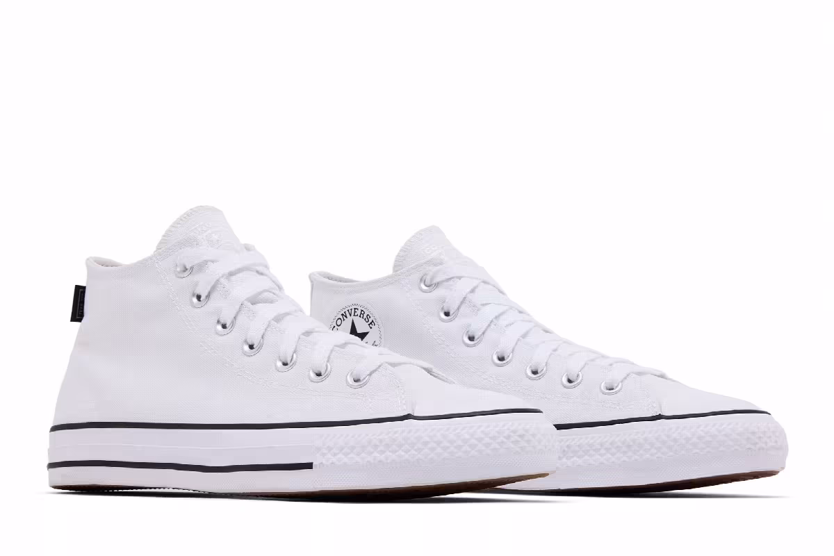 Converse Chuck Taylor All Star Pro Mid White Black, view 9