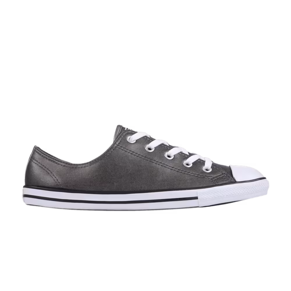 Converse Women's Chuck Taylor All Star Dainty Leather Ox Metallic Black