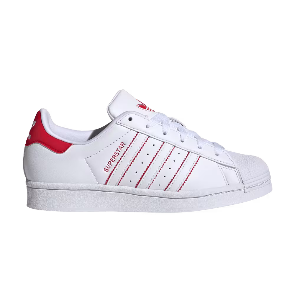 Adidas Superstar K White Scarlet