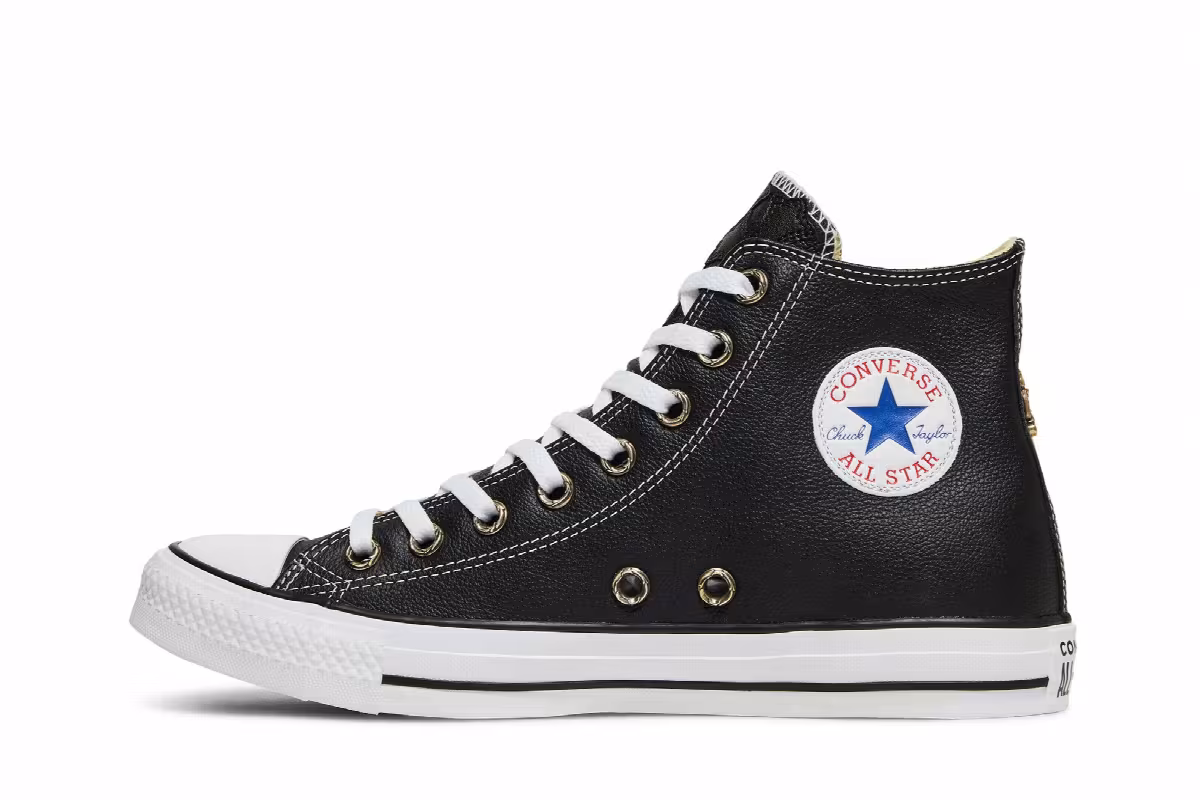 Chrome Hearts x Converse Chuck Taylor All Star Leather High Black, view 4