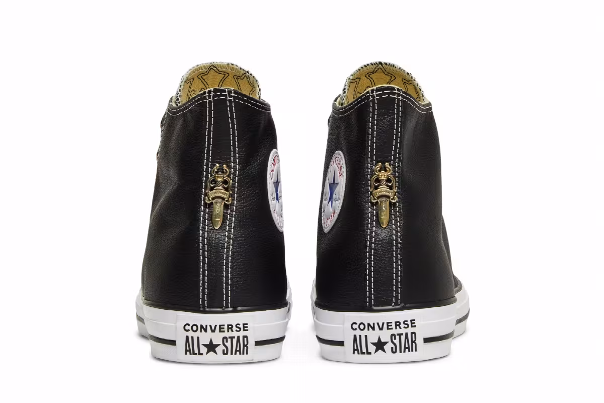 Chrome Hearts x Converse Chuck Taylor All Star Leather High Black, view 7