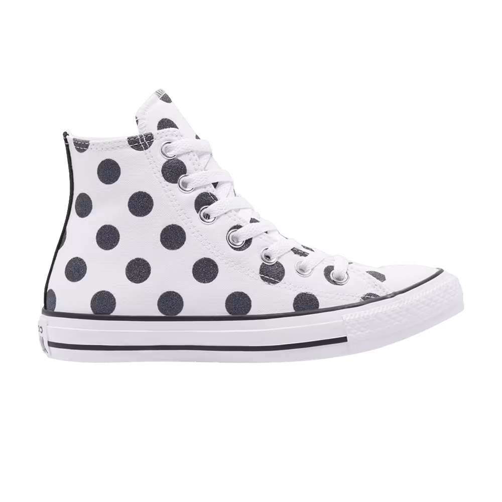 Converse Chuck Taylor All Star High Glitter Shine Polkadot - White