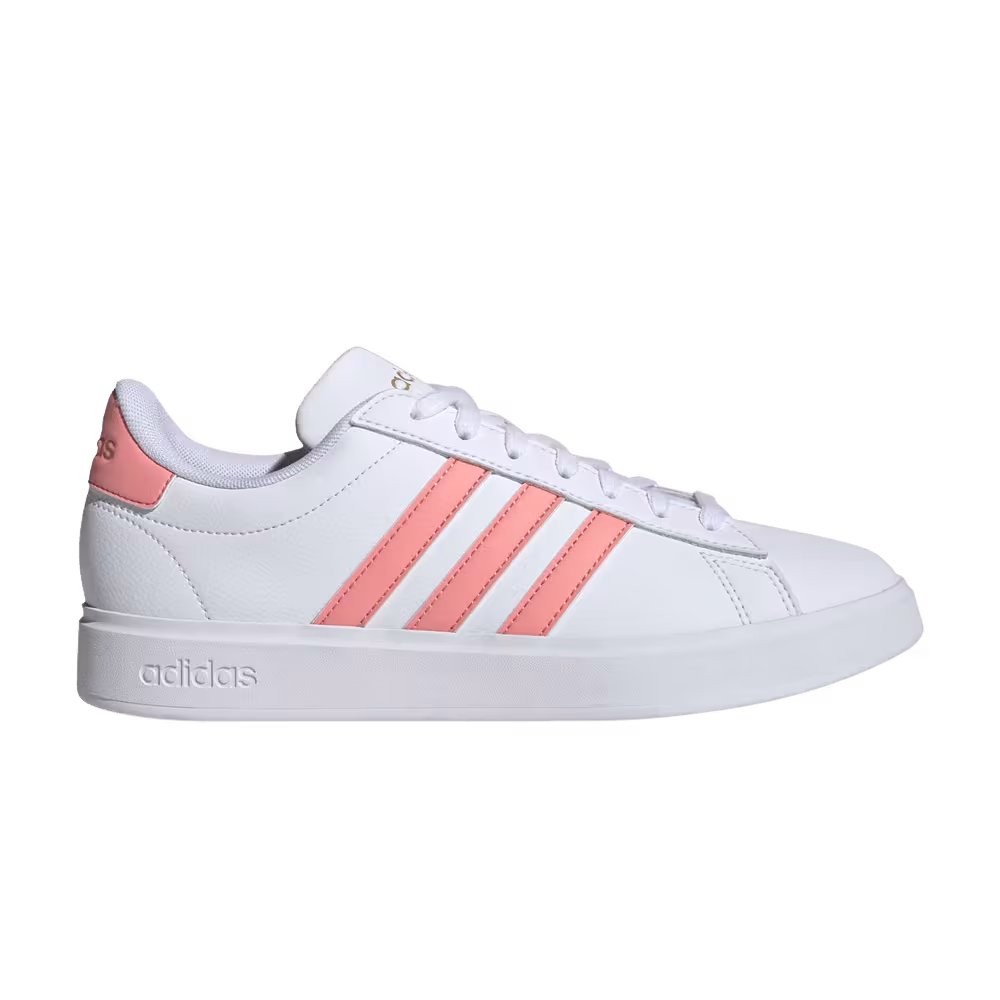 Adidas Women's Grand Court Cloudfoam White Semi Pink Spark