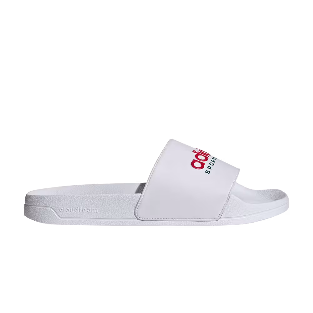 Adidas Adilette Shower Slide White Better Scarlet