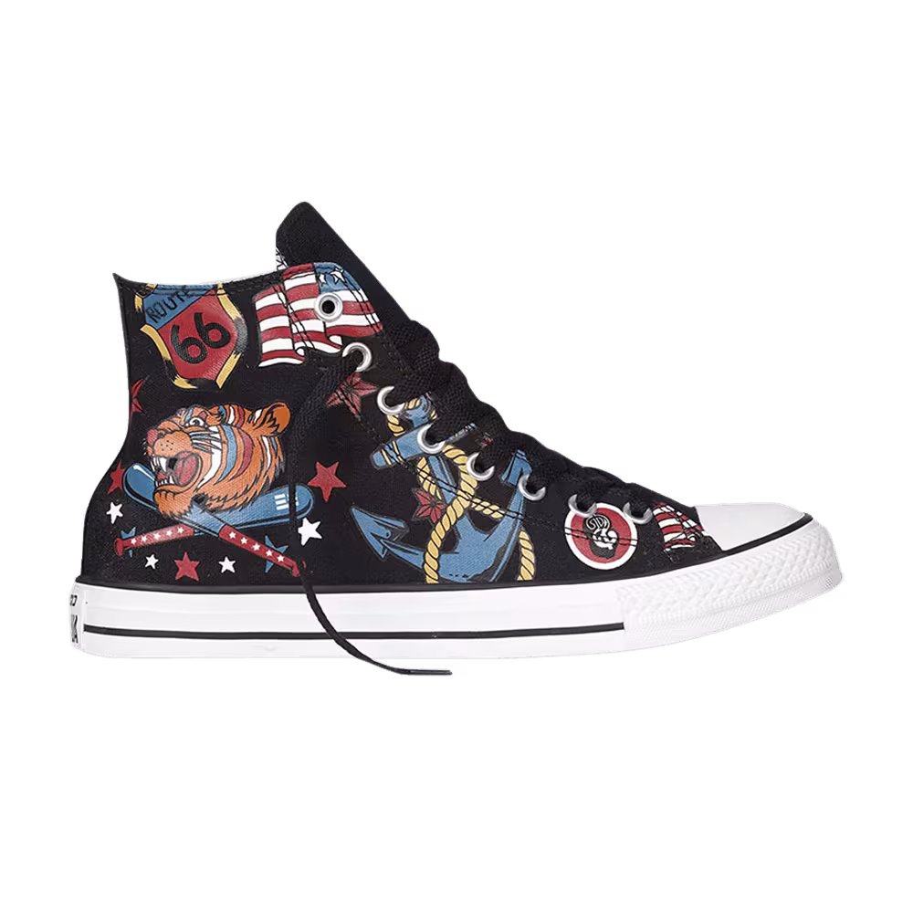 Converse Chuck Taylor All Star High Cartoon Graffiti American - Black