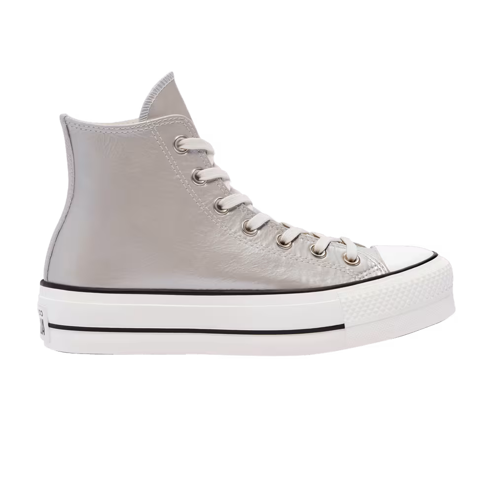 Converse Women's Chuck Taylor All Star Metallic Classics Platform High Silver Egret