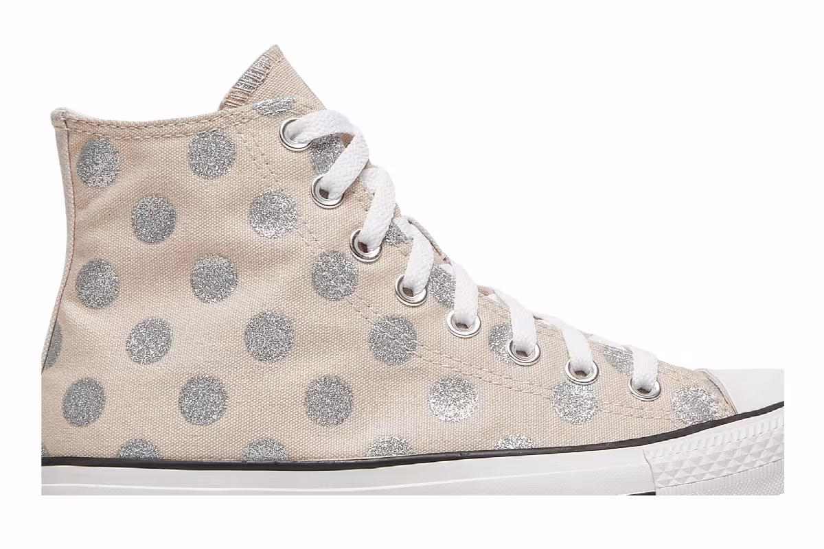 Converse Women's Chuck Taylor All Star High Glitter Polka Dots, view 3