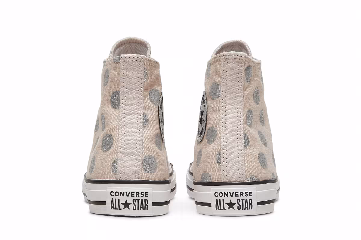 Converse Women's Chuck Taylor All Star High Glitter Polka Dots, view 7