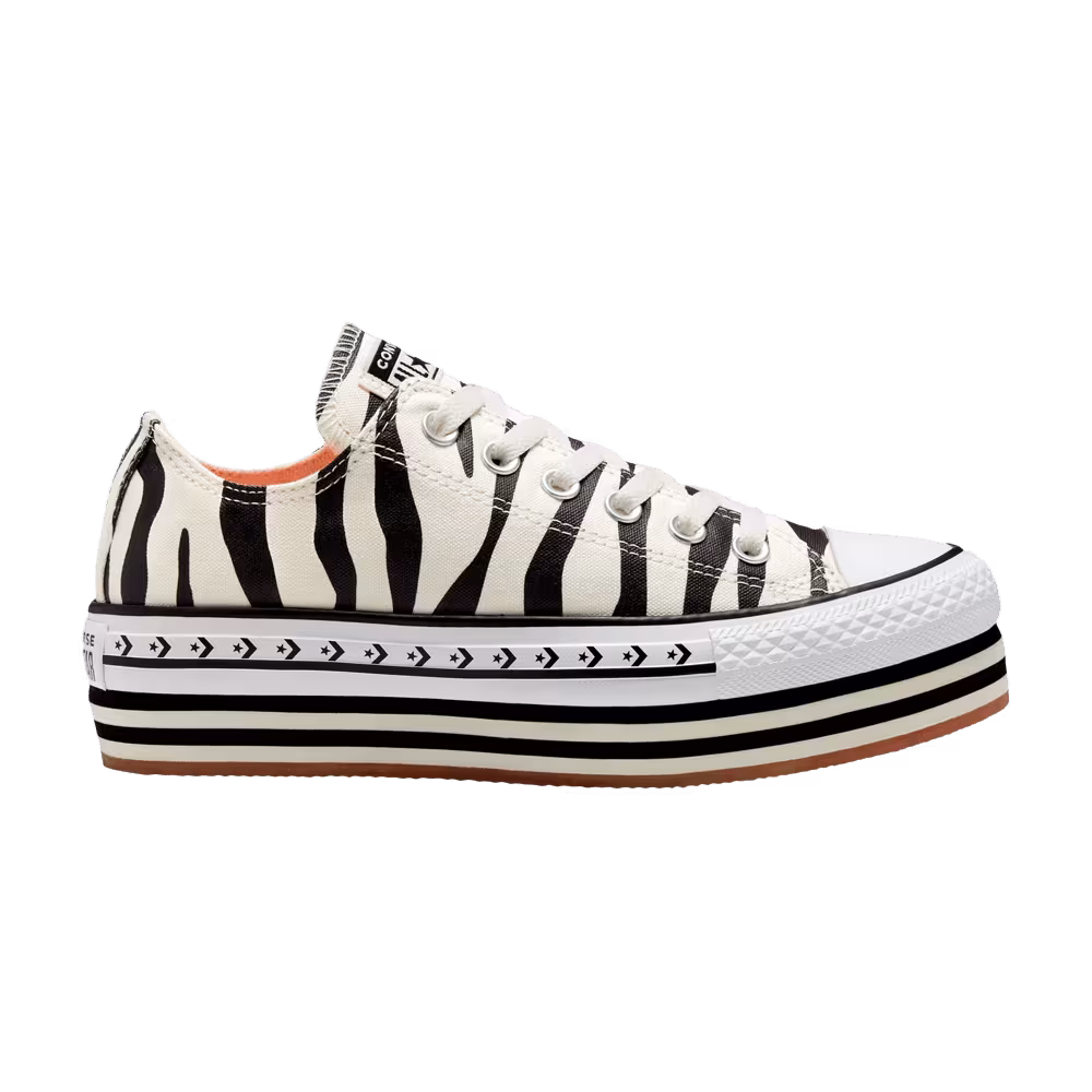 Converse Women's Chuck Taylor All Star Platform Low Sunblocked - Zebra