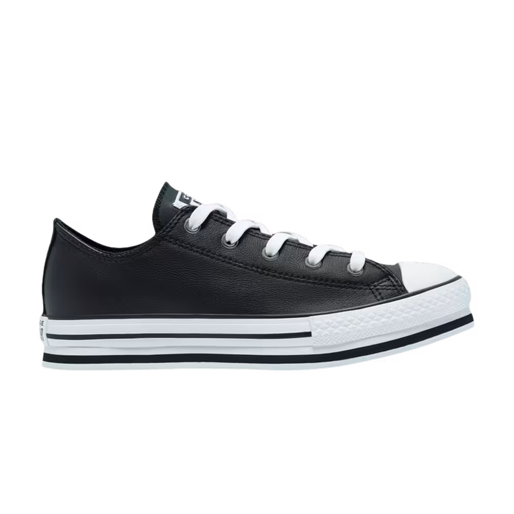 Converse Chuck Taylor All Star Leather EVA Platform Low GS Black