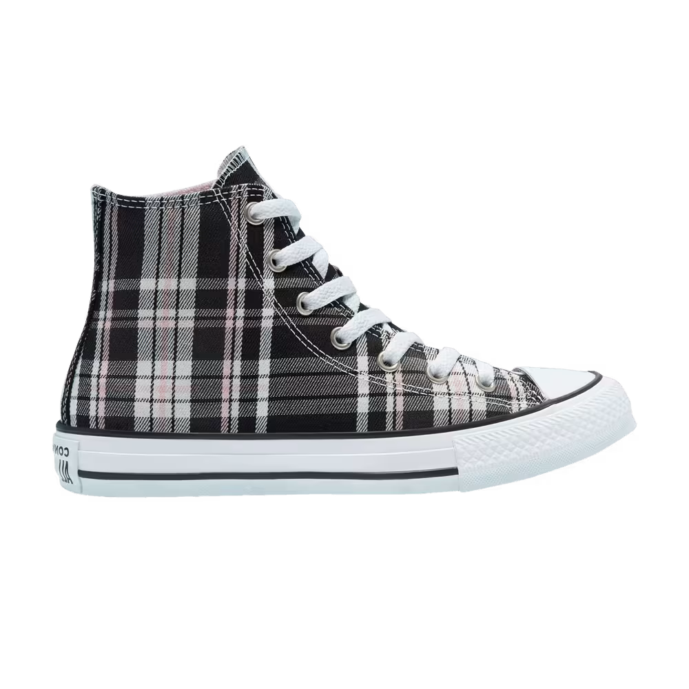 Converse Chuck Taylor All Star High GS Mix and Match - Black Pink Plaid