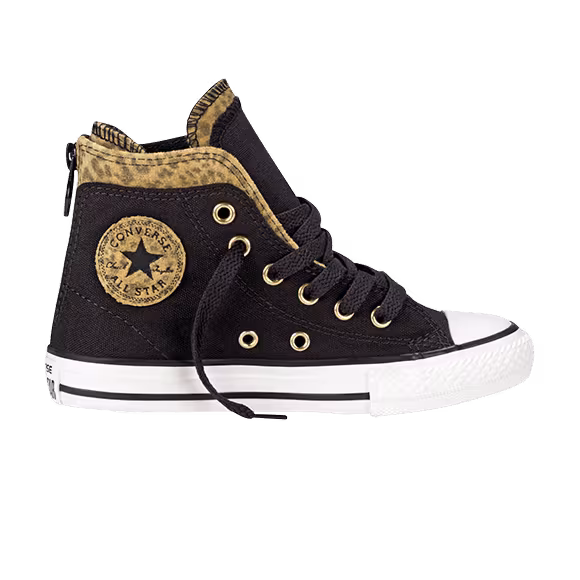 Converse Chuck Taylor All Star Back Zip Hi GS Black