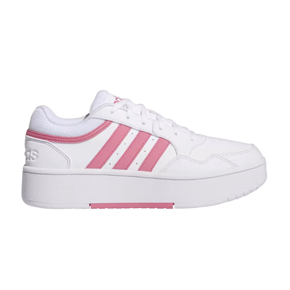 Adidas Women's Hoops 3.0 Bold Low White Pink Fusion