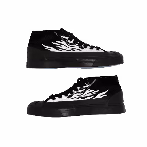 Pre-Owned ASAP Nast x Converse Jack Purcell Mid 'Silver Flames', From the Closet of ASAP Nast