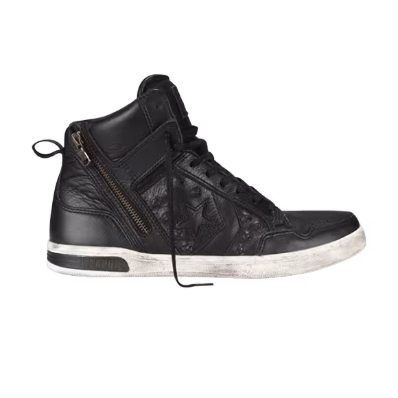 John Varvatos x Converse Weapon Leather Zip Hi Black Turtledove