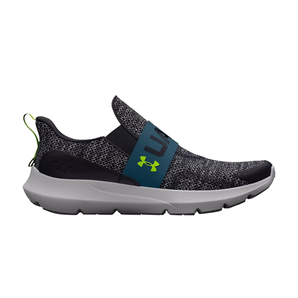 Under Armour Surge 3 Slip PS Black Static Blue Lime