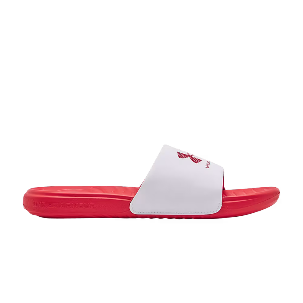 Under Armour Ansa Graphic Logo Slide White Red