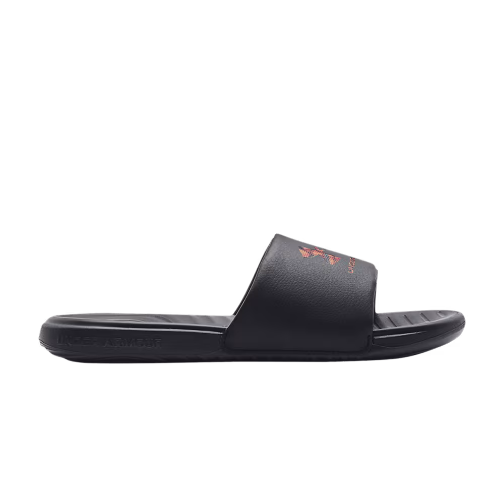 Under Armour Ansa Graphic Logo Slide Black Deep Sea