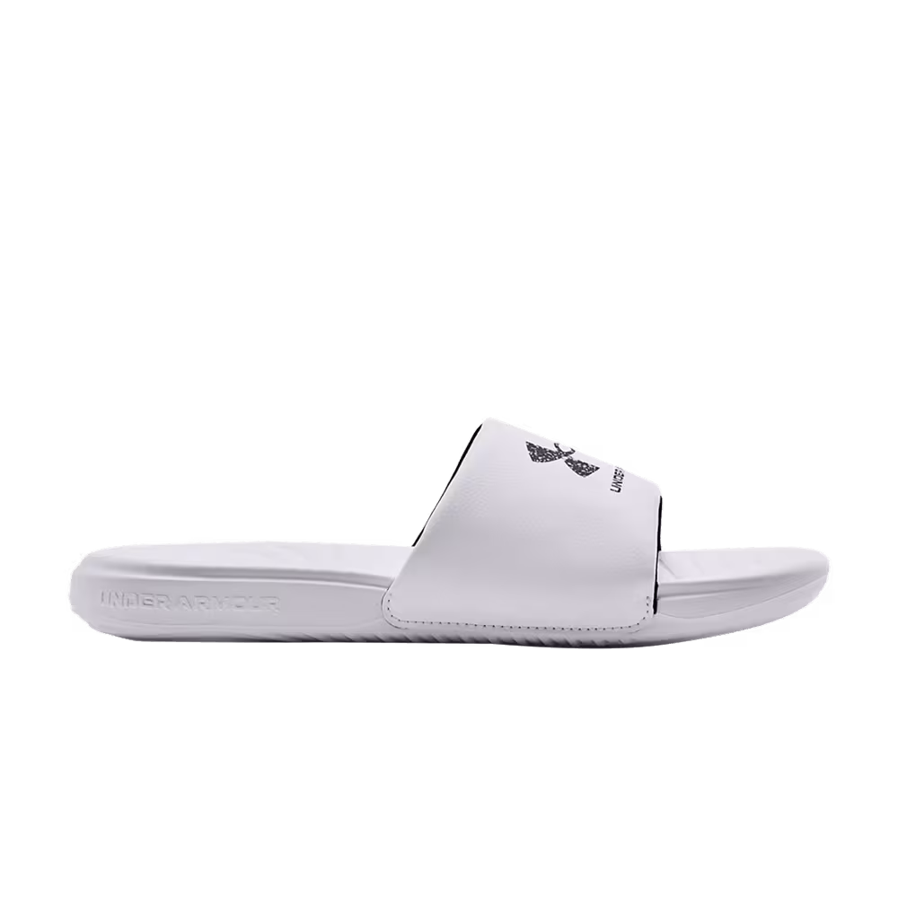 Under Armour Ansa Graphic Logo Slide White Black