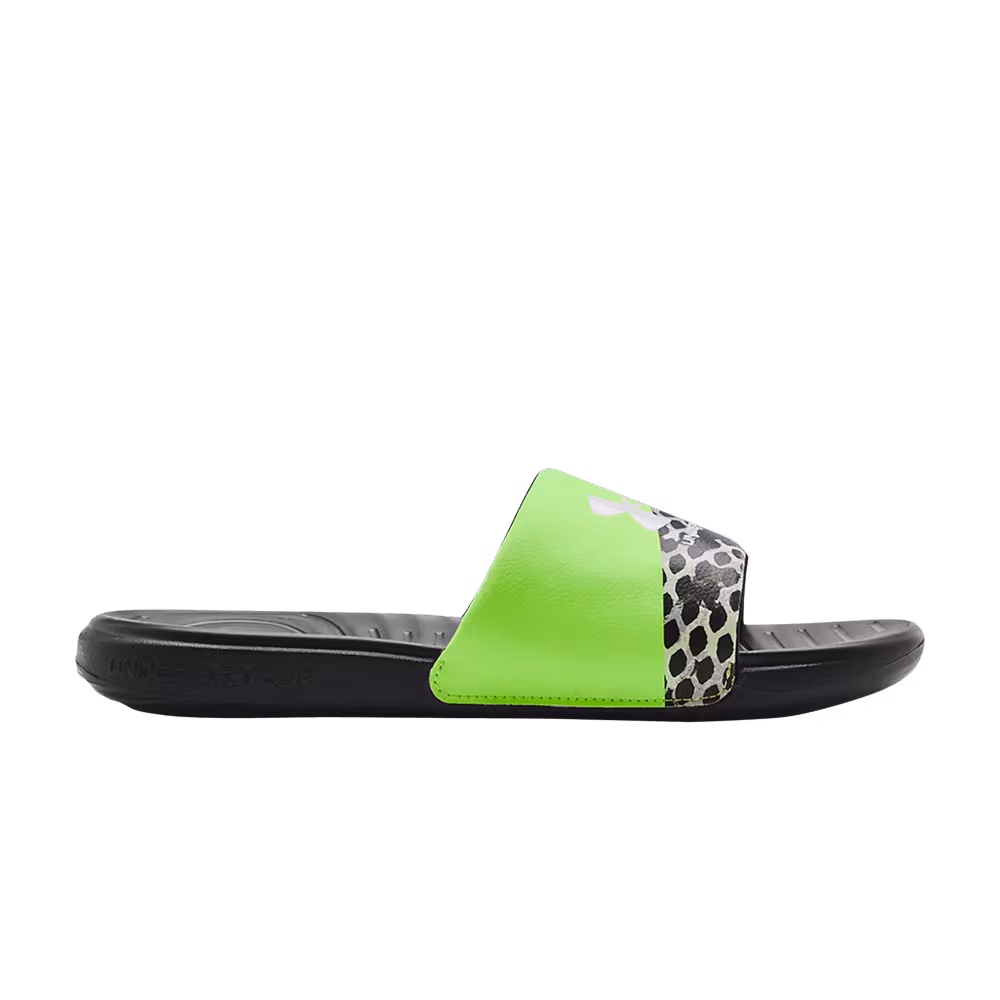Under Armour Ansa Graphic Slide Black Quirky Lime